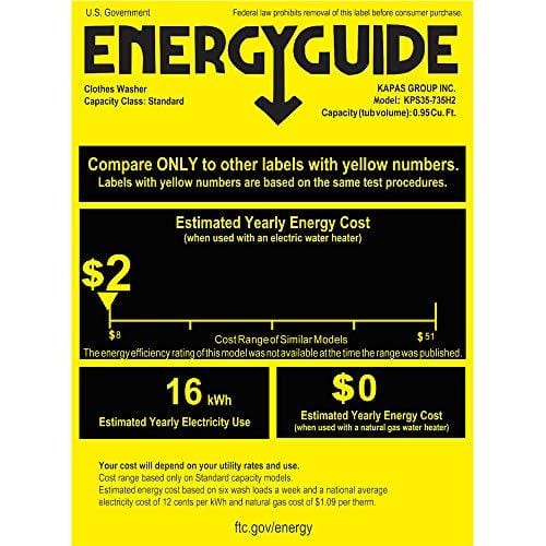 kapas kps35-735h2 upgraded compact washing machine, fully automatic 2-in-1 washer and dryer machine build-in pump and long hose, 8 lbs. capacity 8 lbs. top load tub washer