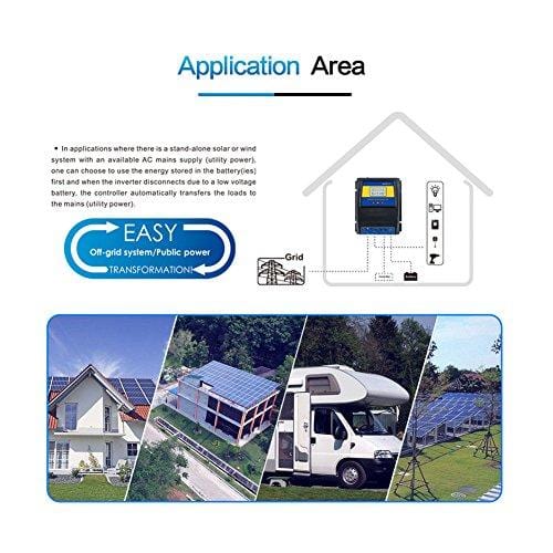MOES Dual Power Controller 50A 5500 Watt Automatic Transfer Switch for Off Grid Solar Wind System ATS DC 12V 24V 48V AC 110V 220V