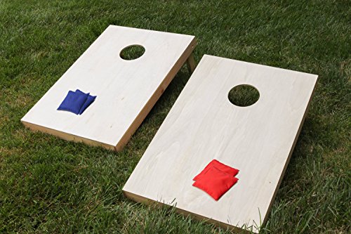 Backyard Champs Corn Hole Outdoor Game: 2 Regulation Wood Cornhole Boards and 8 Bean Bags, 2 x 3 Foot, Natural