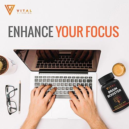 Brain Supplement Nootropics Booster - Enhance Focus, Boost Concentration, Improve Memory & Clarity For Men & Women, Ginkgo Biloba, DMAE, Mind Enhancement, IQ Neuro Energy, Vitamin B12, Bacopa Monnieri
