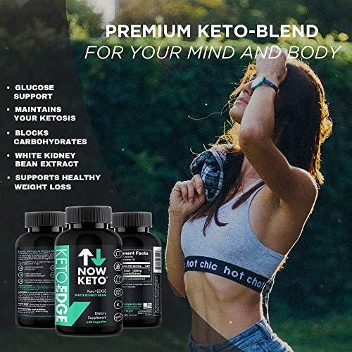 NOW KETO® Keto+Edge White Kidney Bean Supplement Capsules | Best Ketosis Supplement to Block Carbohydrate Absorption | Delays in The Breakdown of Dietary Starches | 60 Capsules