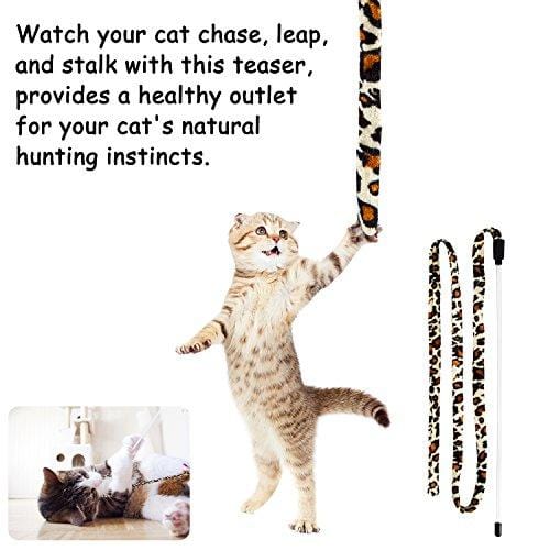 MIBOTE 24Pcs Cat Toys Kitten Catnip Toys Assorted, 2 Way Tunnel, Fish, Interactive Feather Teaser, Fluffy Mouse, Tumble Cage Mice, Crinkle Rainbow Balls Bells Toys for Puppy Kitty