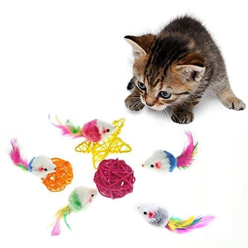 Aftermarket Furry Pet Cat Toys Mice, Cat Toy Mouse, Pet Toys for Cats, Cat Catcher for Feather Tails, 10 Counting