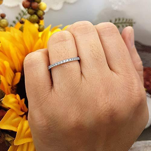 Dazzlingrock Collection 0.25 Carat (ctw) 14K Round White Diamond Ladies Stackable Wedding Band 1/4 CT, White Gold, Size 5.5