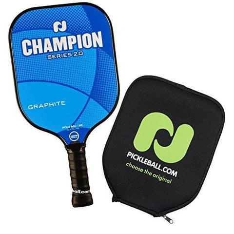 Champion Graphite Pickleball Paddle, Sets & Bundles by Pickleball, Inc. | Nomex Composite Honeycomb Core & Graphite Face | USAPA Approved (1 Paddle (Blue) + Cover) [product _type] Pickle-Ball - Ultra Pickleball - The Pickleball Paddle MegaStore