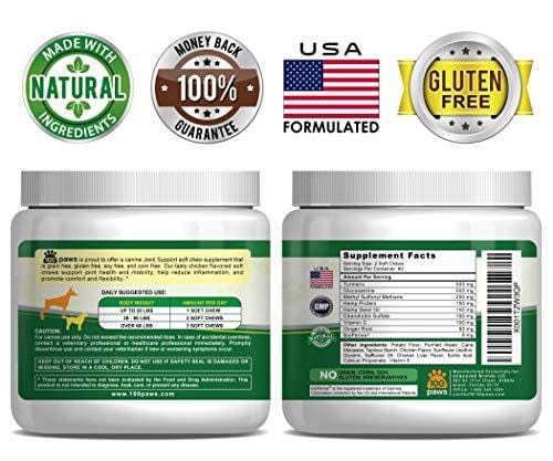Hip & Joint Supplement for Dogs - Hemp Oil Infused Soft Chews Dog Treats w/Glucosamine, Turmeric, Chondroitin, MSM & Omega 3 6 9 - Supports Pet Mobility & Pain Relief - 120 Treat Bites