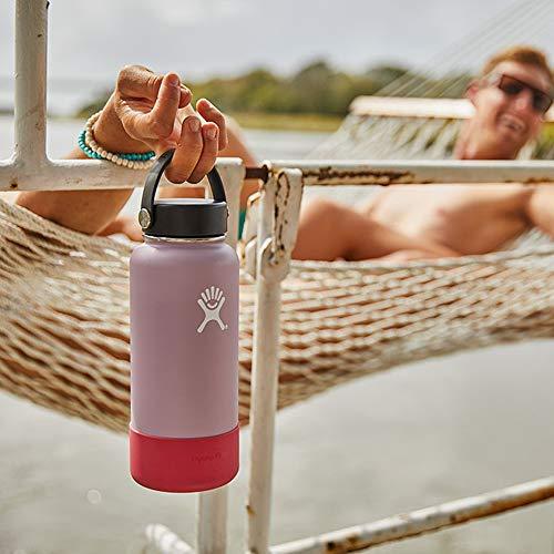Hydro Flask Wide Mouth Stainless Steel Sports Water Bottle Matching BPA Free Flex Cap and Soft Silicone Flex Boot (Mint)