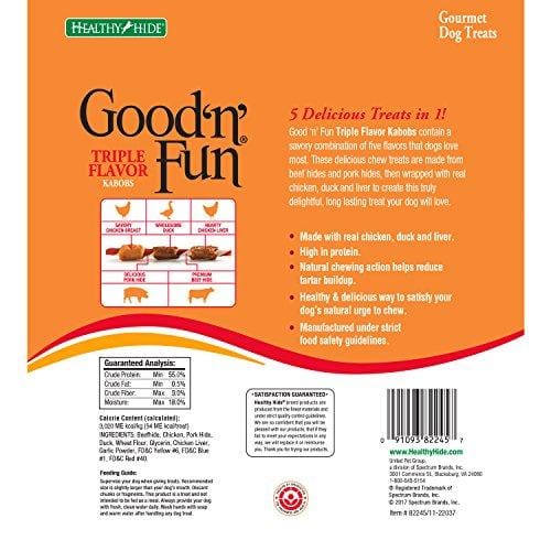 Good'N'Fun Triple Flavored Rawhide Kabobs For Dogs, 12 Oz