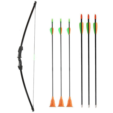 Huntingdoor Youth Bow Set Archery Bow and Arrows for Kids 45inch 15Lbs Takedown Recurve Bow with 3 Fiberglass Targeting Arrows and 3 Suction Cup Arrows LH RH Youth Beginner Kids Teenagers