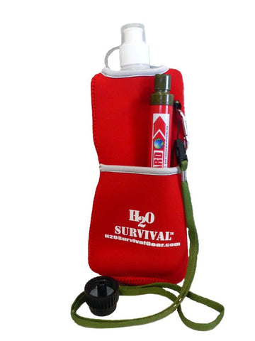 H2O SURVIVAL-H2OLIFEGUARD Water Filter Straw. 99.9999% Effective Filtration:Bacteria/Viruses/Heavy Metals/530 GAL. High Capacity Foreign/Domestic Use. Includes Neoprene Hydration Bag & Adaptor.