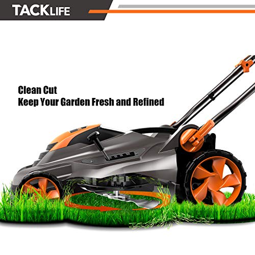 TACKLIFE Lawn Mower, 16-Inch 13-Amp Electric Lawn Mower, 5 Adjustable Mower Heights, Adjustable and Foldable Handlebars, Low Noise, Tool-Free Assembly, 13.2Gal Grass Box - KALM1540A
