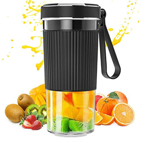 Portable Blender, 300ml BZseed Personal Size Blender Shakes and Smoothies, USB Rechargeable Mini Black Juicer Cup Handheld Fruit Mixer-IP68 Waterproof, BPA Free