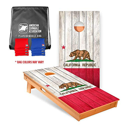 Official Cornhole Boards & Bags Set - American Cornhole Association - California Bear - Heavy Duty Wood Construction - Regulation Size Bean Bag Toss for Adults, Kids - Lawn, Tailgate, Camping