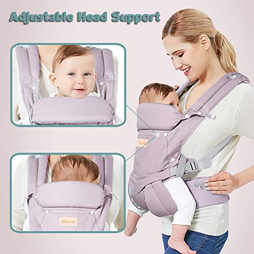 Baby Carrier-Front and Back -4 in 1 Infant Carrier, Toddler Carrier with Hood, Grey