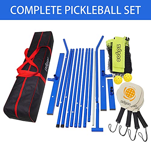 Zdgao Pickleball Set with 4 Paddles and Net - Official Size Net, 4-Pickleball Paddles, and 2 Outdoor Pickleball Balls, Outdoor Fun for Kids, Teens and Adults