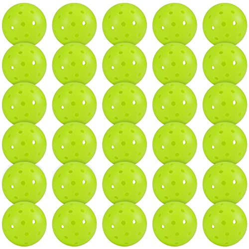 Pickleballs, 40 Holes Outdoors Pickleball Balls, 4/12/30 Pack of Pickle Balls Standard, High Elasticity & Durable Pickle Balls for All Style Pickleball Paddles (30pcs Rotational Molding Pickleballs)
