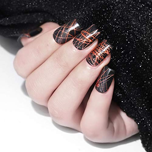 Bieay Spider Gel for Nail Art, 6-Color Nail Art Copper Metal Wire Glue Set, Matrix Gel Paint Design Nail Wire Drawing Nail Gel for Line (Multicolor)