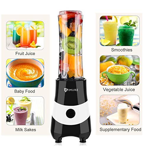 Mini Blender Smoothie Maker with 2 Tritan Bottles BPA-Free, Personal Portable Blender for Smoothies and Shakes, Small Blender Juicer for Office and Travel