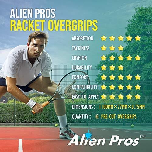Alien Pros Tennis Grip Tape for Rackets – Precut and Dry Feel Overgrips – Replacement for Old Overwraps – Wrap Your Racquet for High Performance (3 Grips, Neon Orange) [product _type] Alien Pros - Ultra Pickleball - The Pickleball Paddle MegaStore