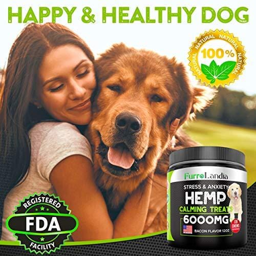 Organic Hemp Treats - Calming Treats for Dogs - 170 Soft Chews - Made in USA - Hemp Oil for Dogs - Dog Anxiety Relief - Natural Calming Aid - Stress - Fireworks - Storms - Aggressive Behavior