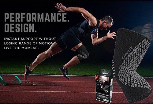 Physix Gear Knee Support Brace - Premium Recovery & Compression Sleeve for Meniscus Tear, ACL, MCL Running & Arthritis - Best Neoprene Stabilizer Wrap for Crossfit, Squats & Workouts (Single Grey L)