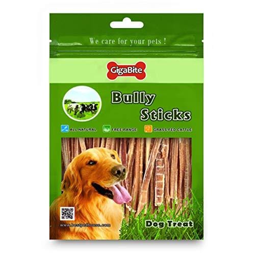 GigaBite 6" Skinny Odor-Free Bully Sticks (100 Pack) - USDA & FDA Certified All Natural, Free Range Beef Pizzle Dog Treat - by Best Pet Supplies