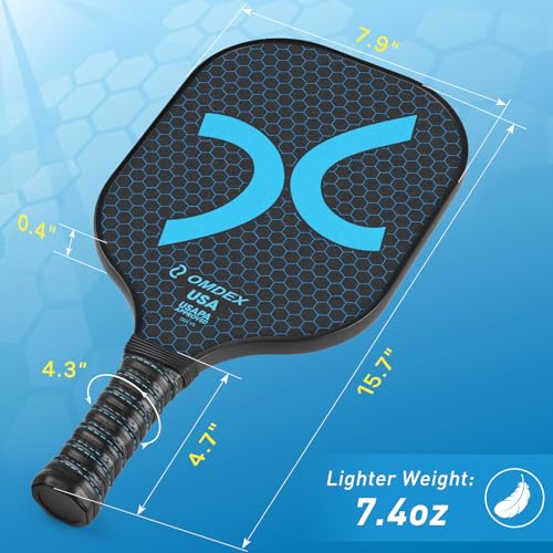 OMDEX V5 Pickleball Paddle, Carbon Fiber Pickleball Paddle Set USAPA Approved, Lightweight Pickleball Racket, Pickle Ball Paddle Gifts for Women Men
