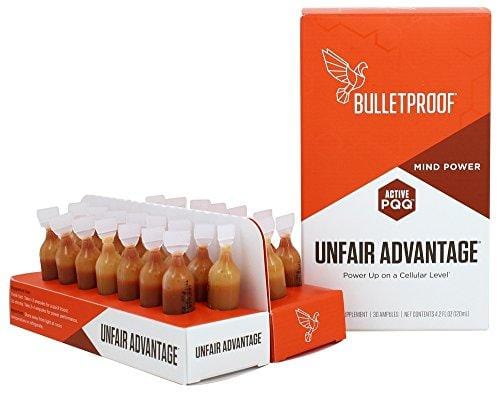 Bulletproof Unfair Advantage, Brain Octane MCT, PQQ, CoQ10, for Clean Clear Energy, Power Up on a Cellular Level (30 Ampules)