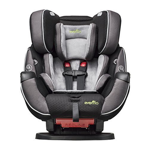 Evenflo Symphony Elite All-In-One Convertible Car Seat, 5-Point Infinite Slide Harness, Easy to Install, Forward / Rear Facing, Booster Seat, 110-lb Capacity, Multiple-Position Recline, Paramount Gray
