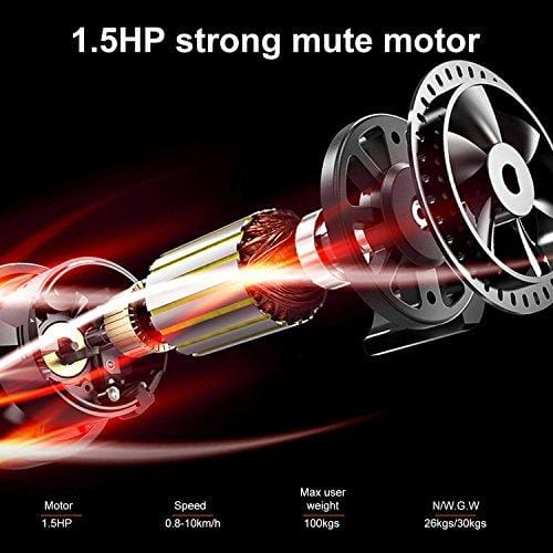 Folding Electric Treadmill Running Machine Power Motorized for Home Gym Exercise Walking Fitness (1.5 HP - Silver - Not Incline)