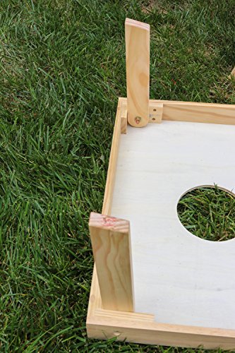 Backyard Champs Corn Hole Outdoor Game: 2 Regulation Wood Cornhole Boards and 8 Bean Bags, 2 x 3 Foot, Natural