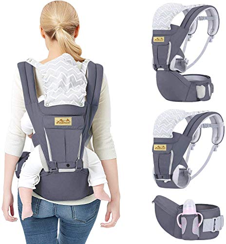 Viedouce Baby Carrier with Seat Lightweight Child Carriers for Infant Toddler, Dark Gray