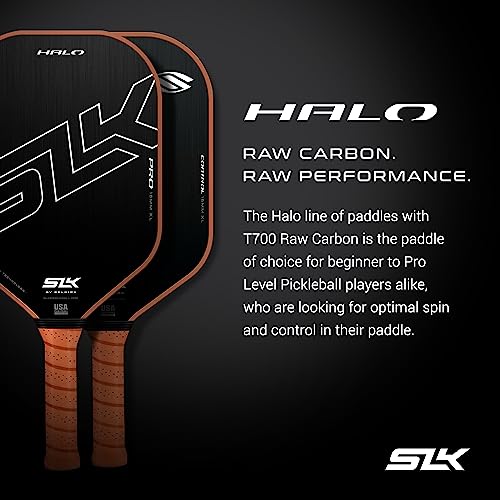 Selkirk SLK Halo Power XL Pickleball Paddle | Raw Carbon Fiber Pickleball Paddle with a Rev-Core Power Polymer Core | The Pickleball Paddle Designed for Ultimate Spin & Power