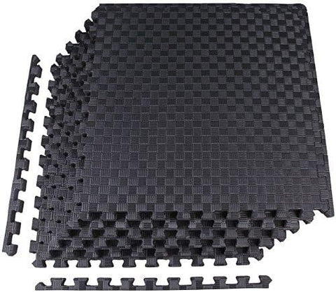 BalanceFrom 1" Extra Thick Puzzle Exercise Mat with EVA Foam Interlocking Tiles for MMA, Exercise, Gymnastics and Home Gym Protective Flooring (Black)