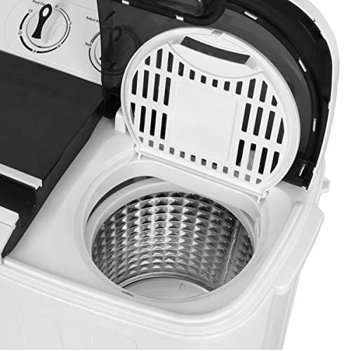 SUPER DEAL Portable Compact Mini Twin Tub Washing Machine w/Wash and Spin Cycle, Built-in Gravity Drain, 13lbs Capacity For Camping, Apartments, Dorms, College Rooms, RV's, Delicates and more