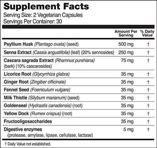 NatureWise Total Colon Care Fiber Cleanse with Safe Herbal Laxatives, Prebiotics, & Digestive Enzymes for Healthy Elimination, Safe Digestion & Weight, Detox, & Gut Health [1 Month Supply - 60 Count]