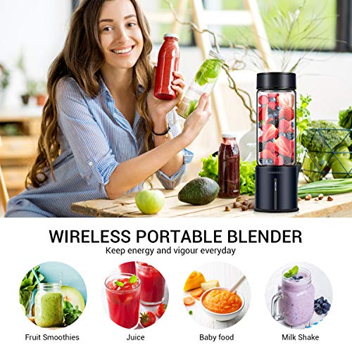 REDMOND Portable Blender, Personal USB Rechargeable Blender, Mini Juicer to make Shake and Smoothie, Single Serve Stainless Steel Juicer Cup Fruit Mixer, 16oz Large Capacity Travel Outdoor and Home Use, BL014
