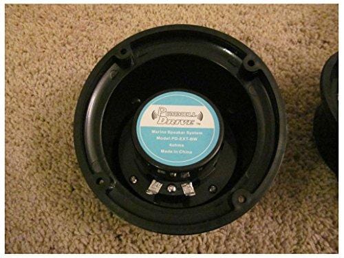 2 RV Marine Gloss Black Wavy Silver 5.25" Flush Mount Speaker UV Waterproof