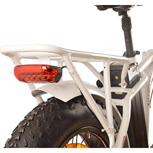 DJ Folding Bike 750W 48V 13Ah Power Electric Bicycle, UL 2849, Pearl White, LED Bike Light, Suspension Fork and Shimano Gear,