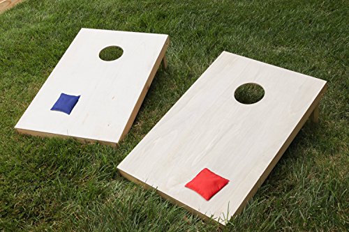 Backyard Champs Corn Hole Outdoor Game: 2 Regulation Wood Cornhole Boards and 8 Bean Bags, 2 x 3 Foot, Natural