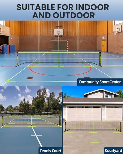 Bltend Pickleball Net, 22FT Regulation Size Portable Pickleball Set with Net, 8 Pickle Balls, Court Marker, Carry Bag and Tape Measure, Pickle Ball Net Gifts for Indoor Outdoor Driveway