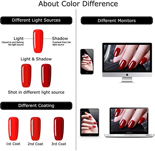 Beetles Gel Nail Polish Set, Red Orange Glitter Gel Polish Kit Soak Off Led Lamp Required Nail Gel Polish Kit Nail Art Gift Box