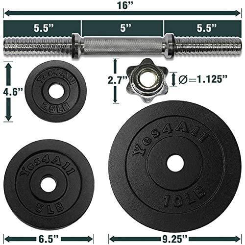 Yes4All Adjustable Dumbbells - 200 lb Dumbbell Weights (Pair)
