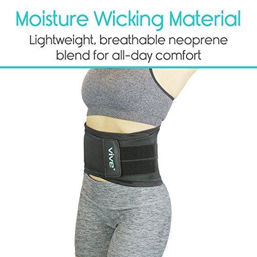 Vive Lower Back Brace - Support for Chronic Pain, Sciatica, Spasms, Nerve and Herniated or Slipped Disc - Adjustable Lumbar Wrap for Pain Management and Relief