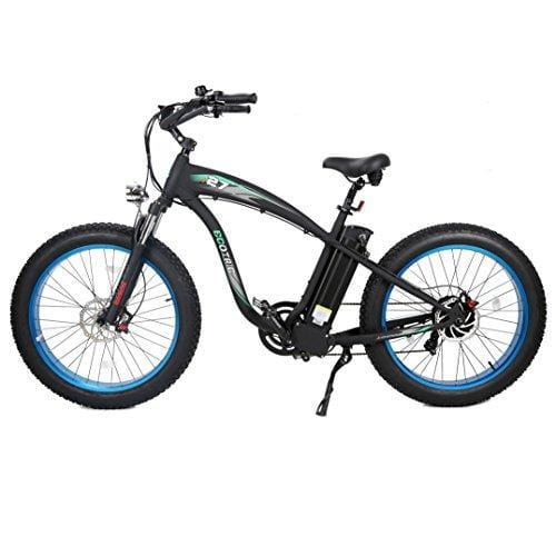ECOTRIC Fat Tire Electric Bike Beach Snow Bicycle 4.0 inch Fat Tire 26" 1000W 48V 13Ah ebike Electric Mountain Bicycle with Shimano 7 Speeds(Blue)