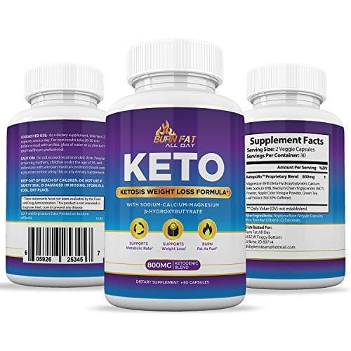 Keto Pills for Weight Loss - Burn Fat Fast & Lose Unwanted Pounds - Weight Loss Supplements for Women & Men - Appetite Suppressant - Ketogenic Formula with BHB - 60 Capsules