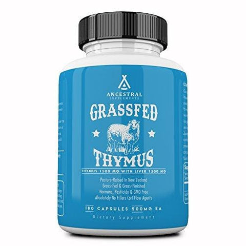 Ancestral Supplements Grass Fed Thymus Extract (Glandular) - Supports Immune & Allergy Health (180 Capsules)