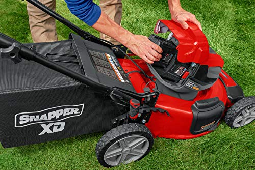 Snapper XD 82V MAX Step Sense Cordless Electric 21-Inch Lawn Mower Kit with (2) 2.0 Batteries and (1) Rapid Charger