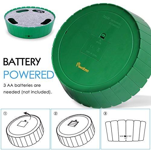 PAWABOO Pet Teasing Toy, Hide and Seek Electronic Mouse Hunt Interactive Cat Toy, Green