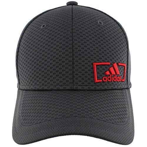adidas Men's Amplifier Stretch Fit Structured Cap, Night Grey/Scarlet, Large/X-Large [product _type] adidas - Ultra Pickleball - The Pickleball Paddle MegaStore